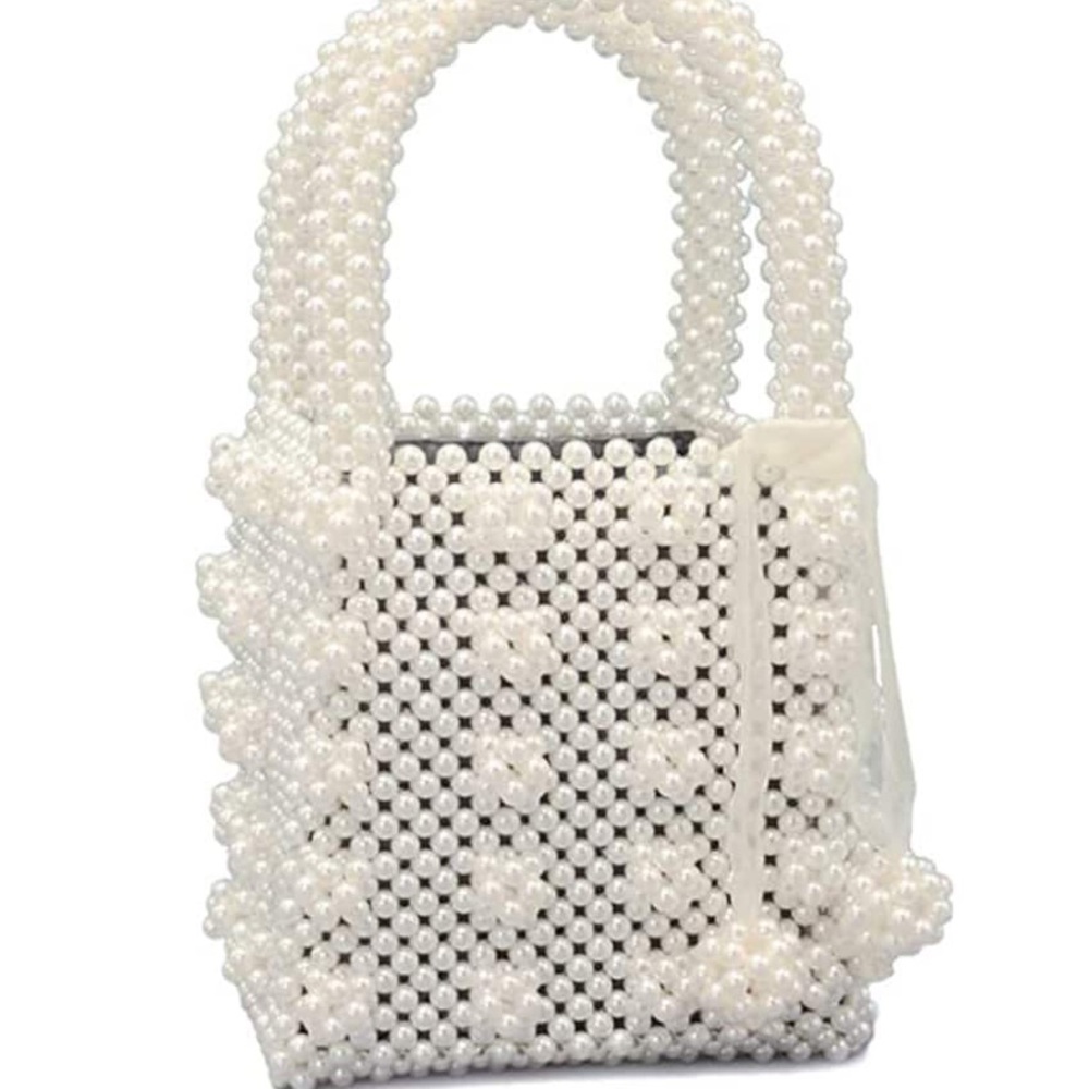 NWT Faux Beaded Pearl Handbag - Picture 9 of 9